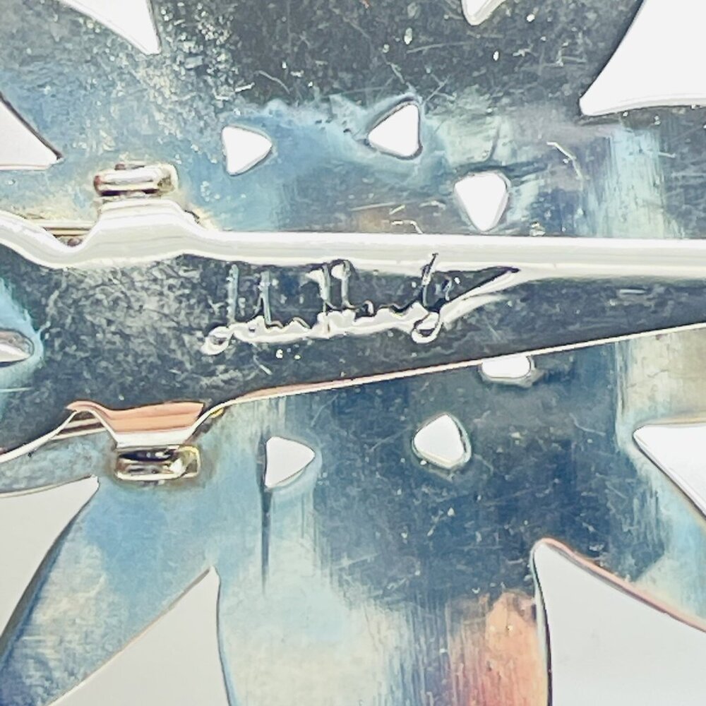 Vintage JOHN HARDY Silver Tone Floral Filigree Hair Clip Barrette - Picture 6 of 6